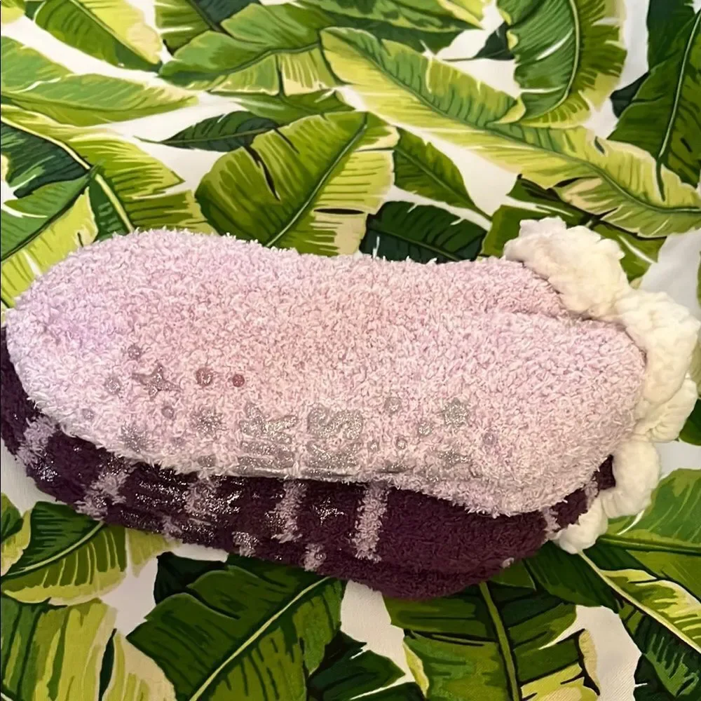 Muk Luks Purple Striped Cozy Socks